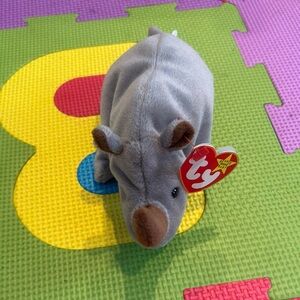 Ty Gray Rhinoceros Plush Toy